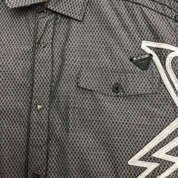 BLACKARV Men’s Grey 100% Cotton Button Down Shirt | Designer XXL Long Sleeve - Picture 8 of 15